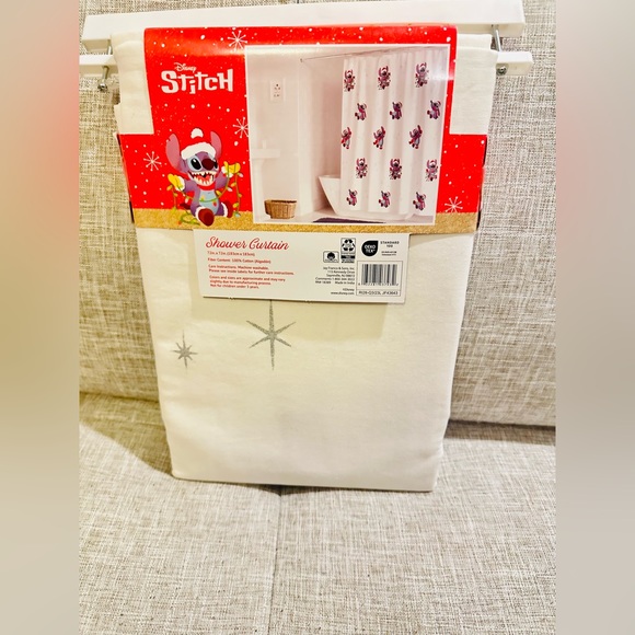 Lilo and stitch Christmas Shower Curtain - Picture 2 of 2
